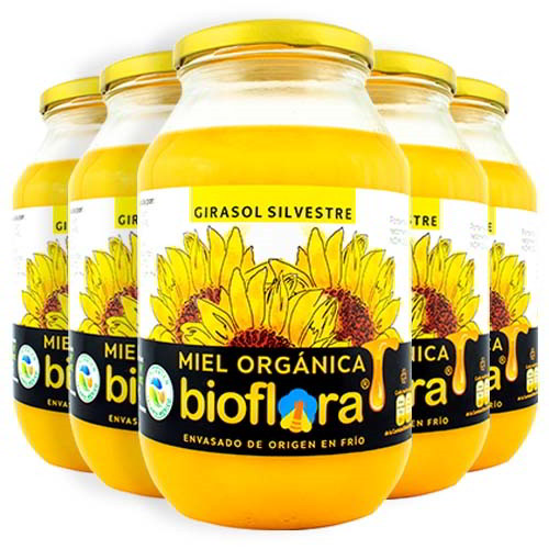 Miel orgánica por floraciones 1200g paquete x 5u