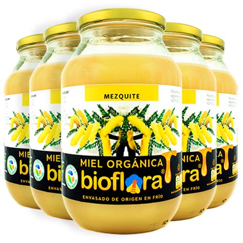 Miel orgánica por floraciones 1200g paquete x 5u