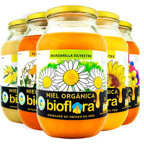 Miel orgánica por floraciones 1200g paquete x 5u