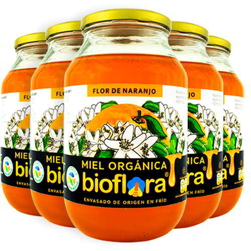 Miel orgánica por floraciones 1200g paquete x 5u