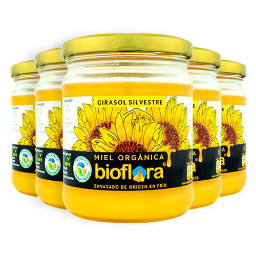 Miel orgánica por floraciones 550g, Paquete x 5u