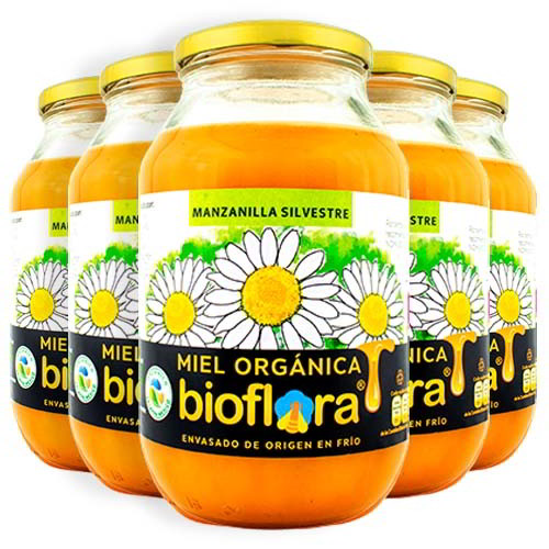 Miel orgánica por floraciones 1200g paquete x 5u