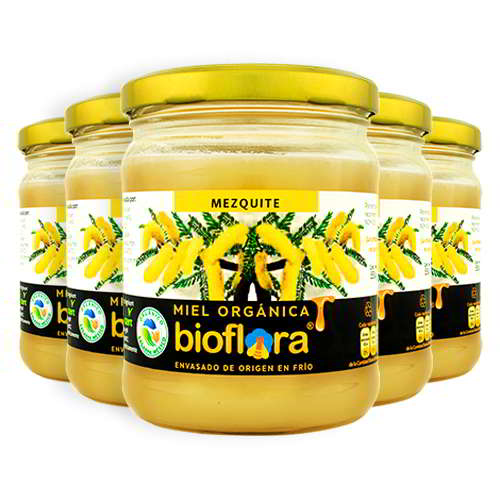 Miel orgánica por floraciones 550g, Paquete x 5u