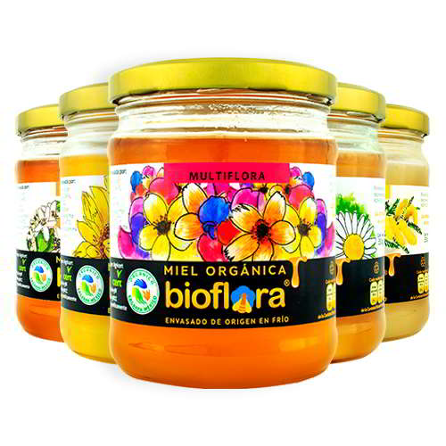 Miel orgánica por floraciones 550g, Paquete x 5u