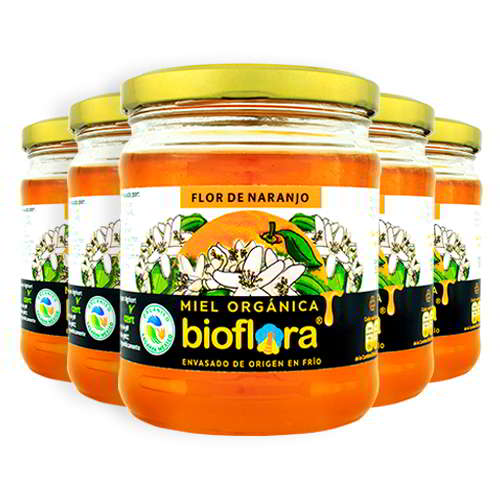 Miel orgánica por floraciones 550g, Paquete x 5u